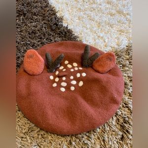Deer shape 100% Wool Beret women/children